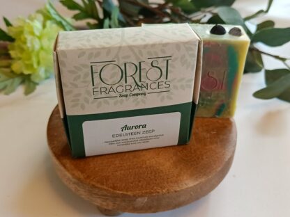 forest fragrances - natuurlijke zeep - edelsteen zeep - munt eucalyptus - aurora - verpakt