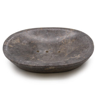 forest fragrances - zeepschaaltje - zeephouder ovaal steen - grijs marmer